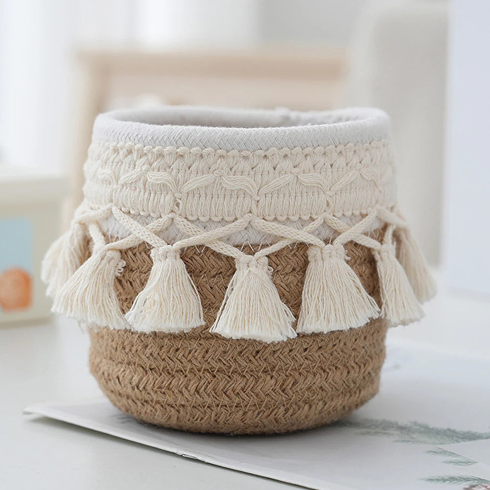 Mini Storage Basket Boho Decor Makeup Brush Holder Organizer