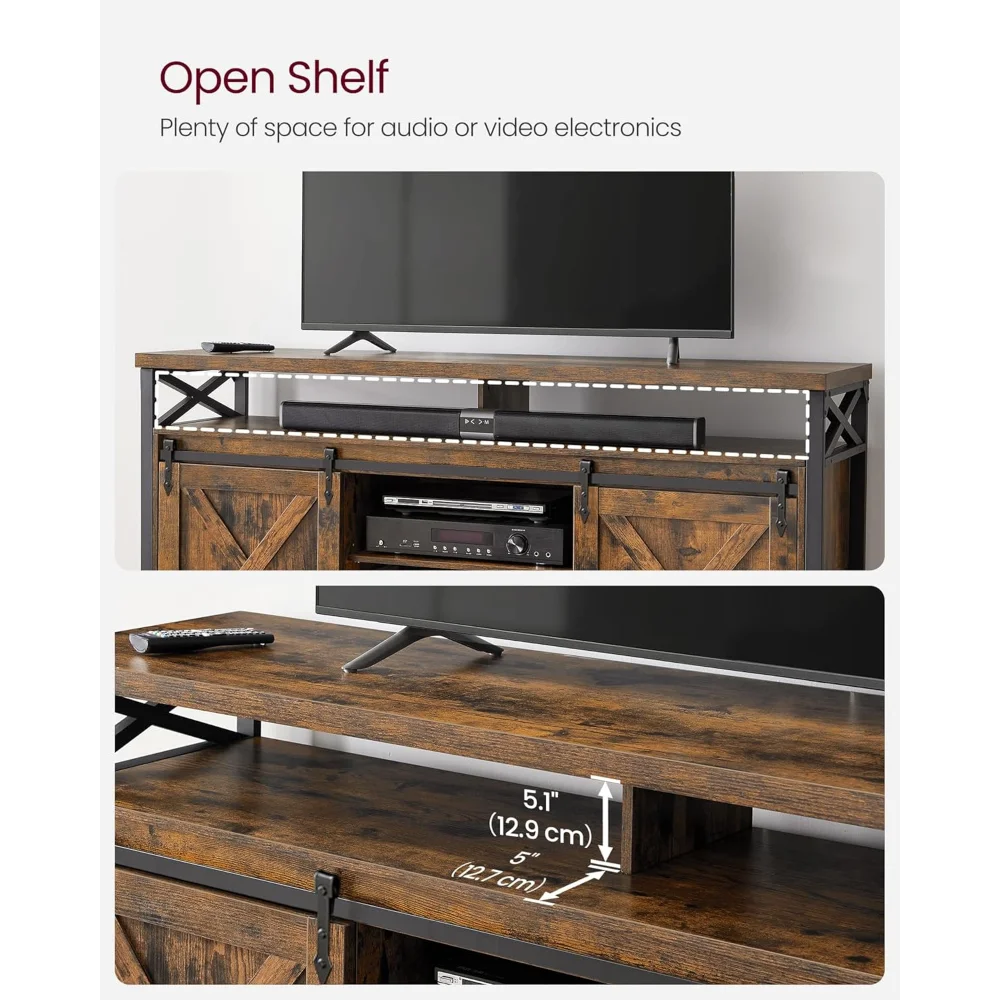 TV Stand for 65 Inch TV Entertainment Center with Adjustable Shelves