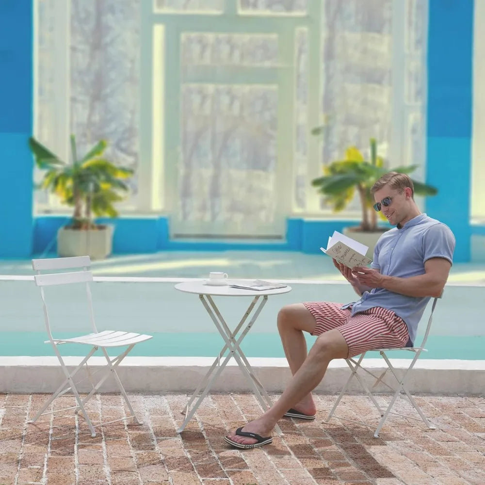 3-Piece Folding Bistro Set Outdoor Indoor Garden Patio Chairs Table