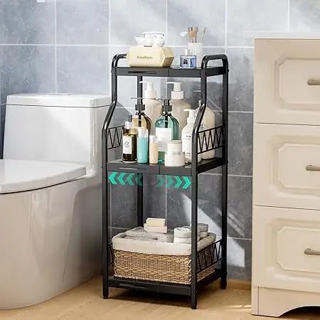 Bathroom Shelf Organizer 3 Tier Expandable Slim Storage Unit Rack