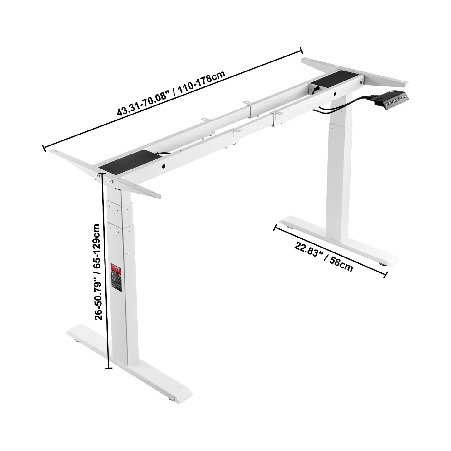 Ljustra Electric Standing Desk Frame Ergonomic DIY Workstation Black White