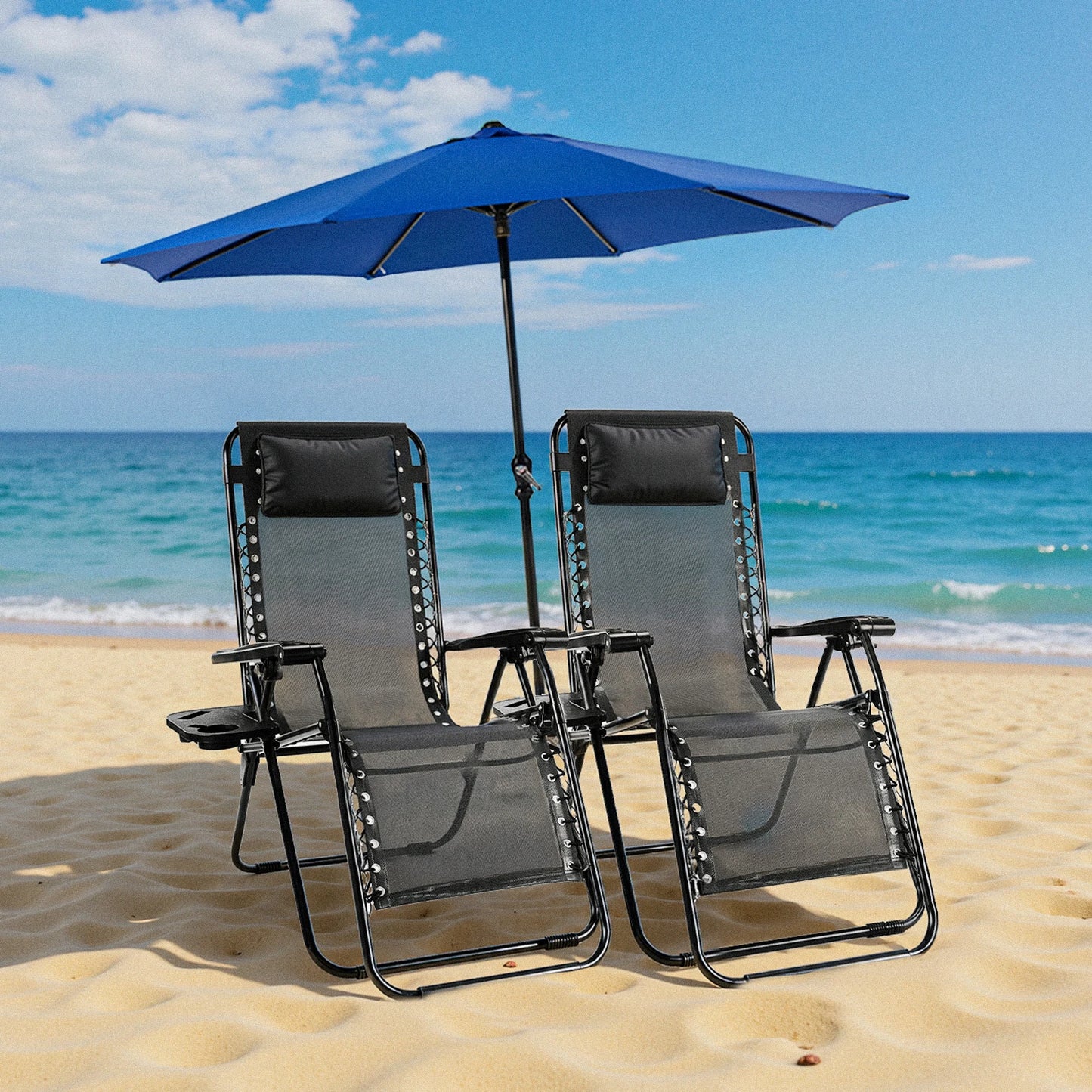 Portable Zero Gravity Recliner Camping Lounge Chair Set of 2