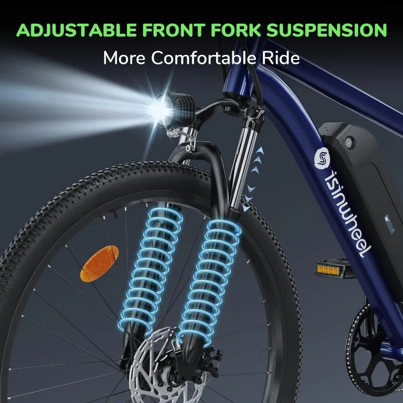 M10 500W Electric Mountain Bike 26" 20MPH Removable Battery Commuter