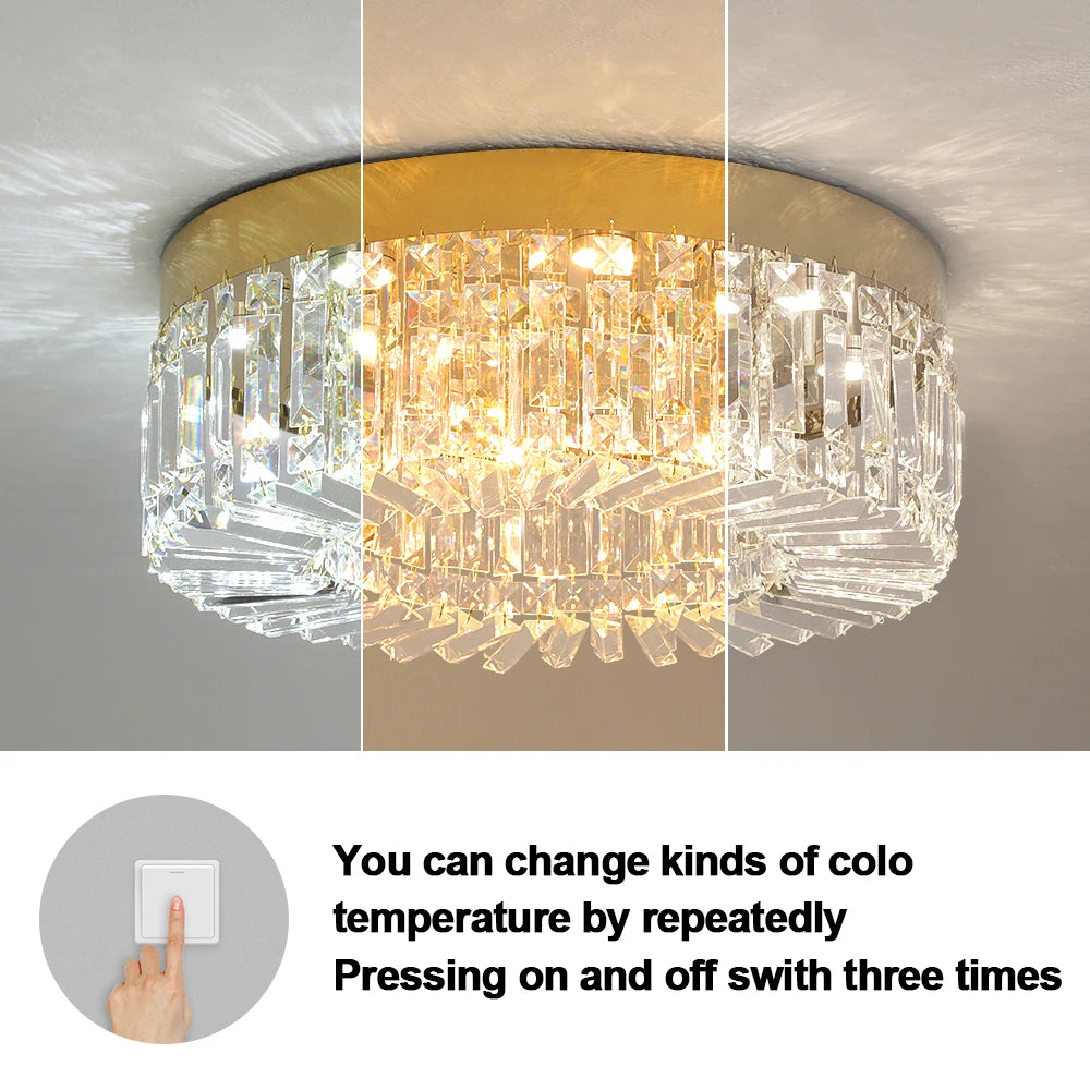 Luxury Crystal Ceiling Lamp Modern Chandelier Nordic Home Decor LED