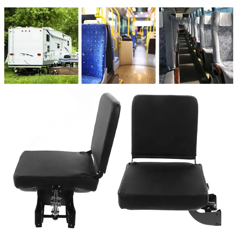 RV Bus Folding Flip Seat Elegant Leather Heavy Duty Camper Accessory