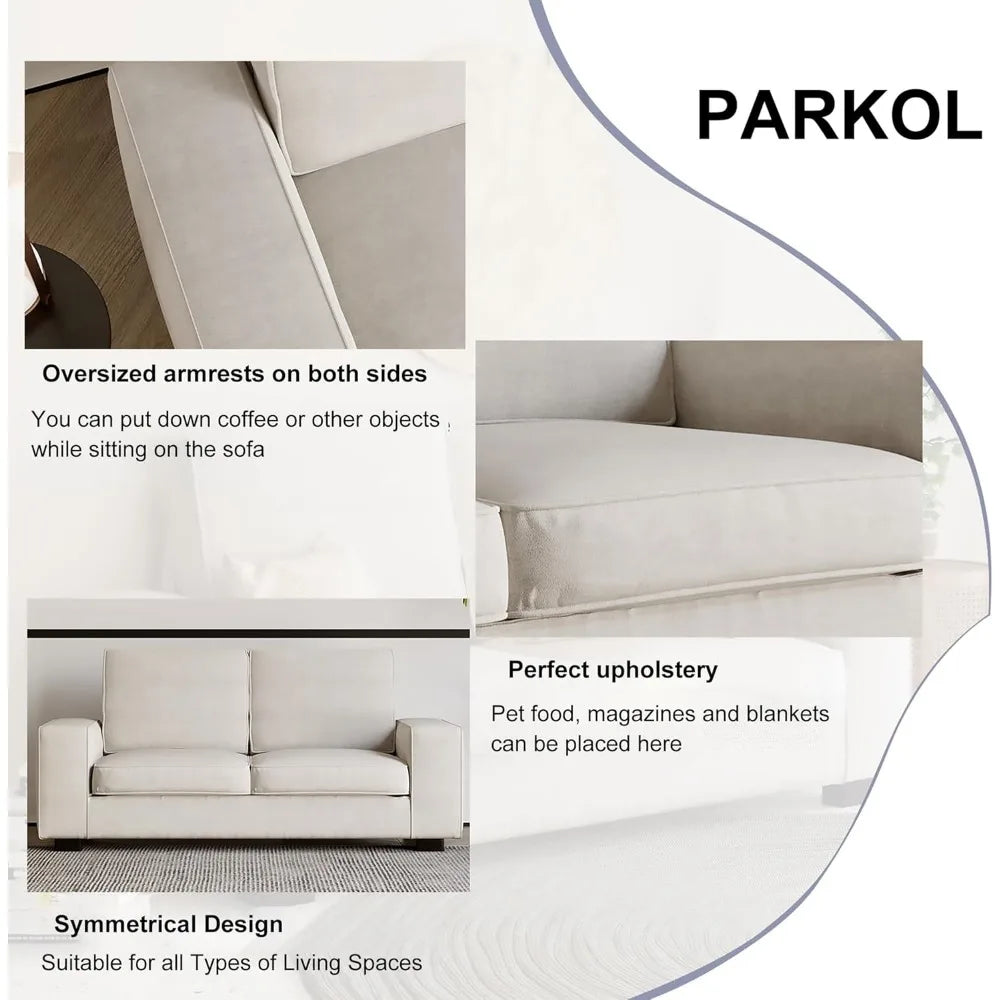 Ljustra 88" Modern Loveseat Sofa 3 Seater Couch Washable Cushion Covers