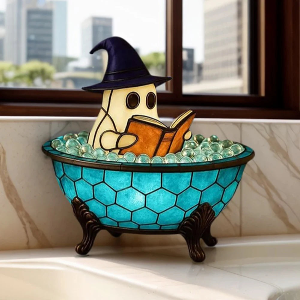 LED Ghost Bubble Bath Lamp Halloween Night Light Home Decor Accent