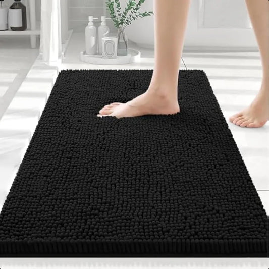 Luxury Chenille Bathroom Rugs Soft Absorbent Shaggy Bath Mat NonSlip