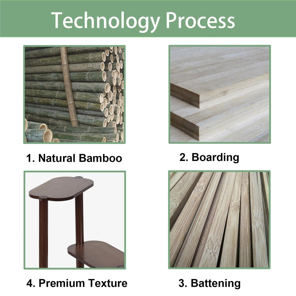 3-Tier Bamboo Plant Stand Indoor Corner Shelf Display Rack