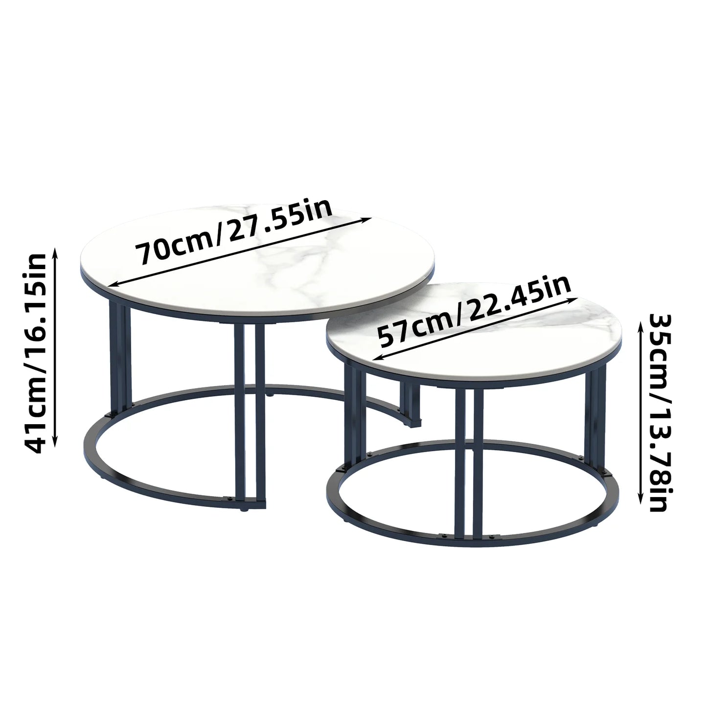 Wisfor Modern Nesting Coffee Table Set of 2 for Living Room Apartment