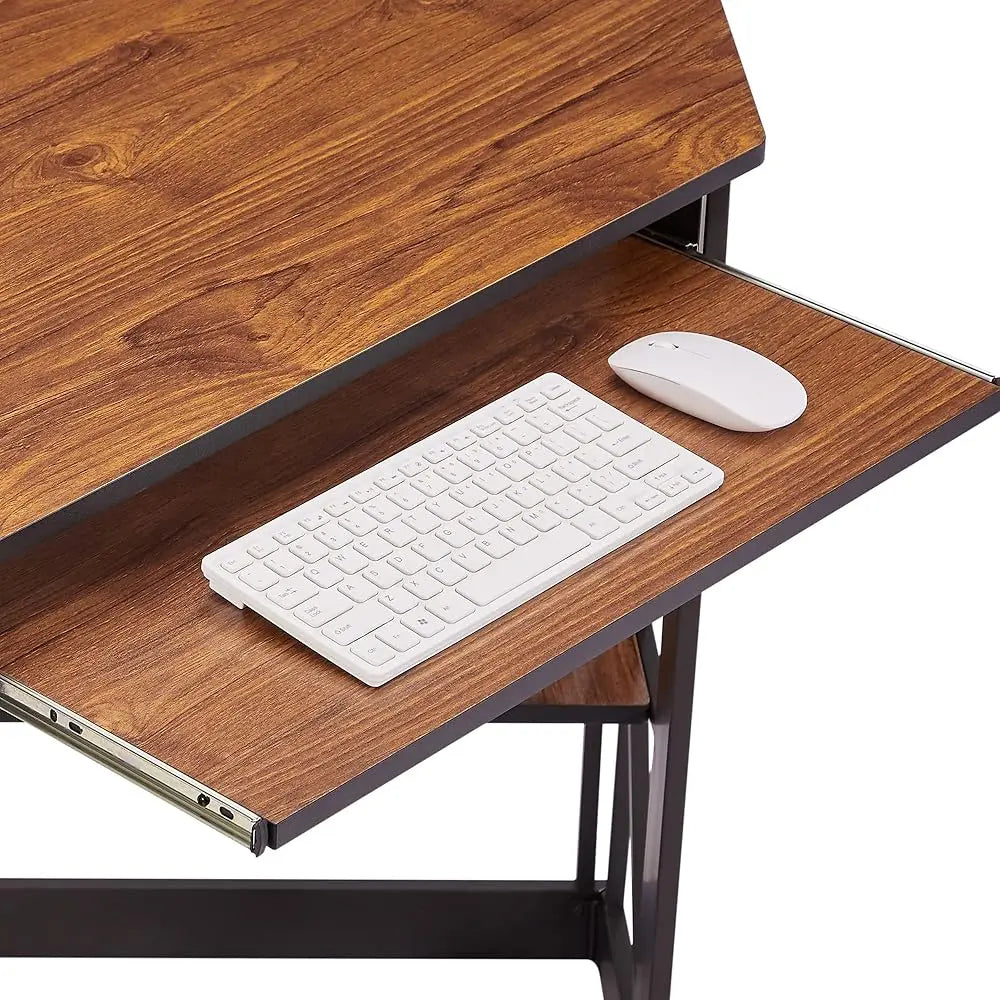 Corner Triangle Computer Desk Small Space Steel Frame Storage Table