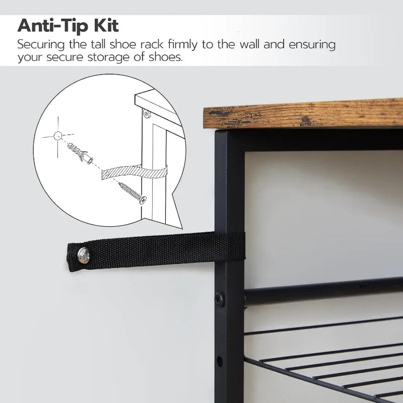 12-Tier Shoe Rack Large Capacity Organizer for 45 Pairs of Shoes