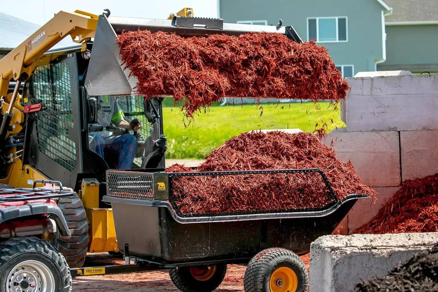 Heavy-Duty ATV UTV Utility Trailer 1500 lb Capacity for Ice Fishing