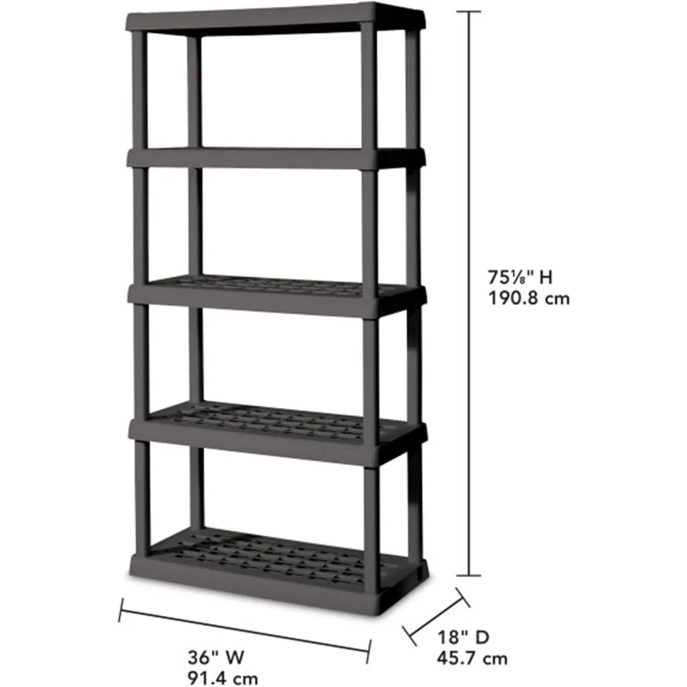 Heavy-Duty 5 Shelf Unit Storage Rack 2-Pack for Home Garage Organization
