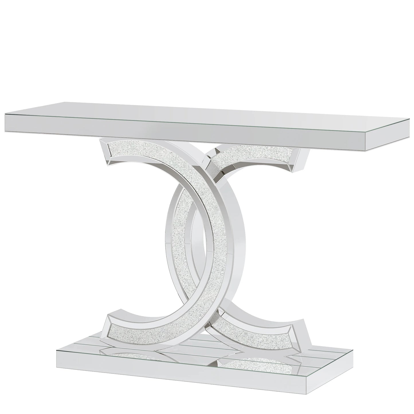 Ljustra Modern 39-Inch Console Table Faux Marble Gold Metal Legs