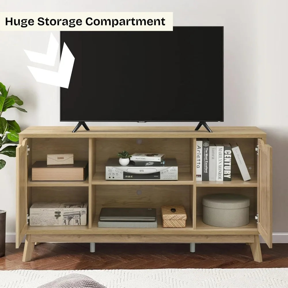 Nordica 60 Inch TV Stand Modern Entertainment Center for TVs Up To 65 Inches