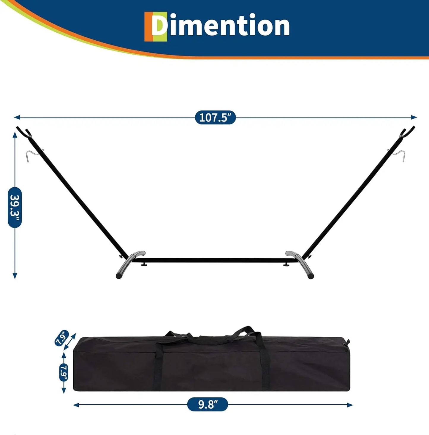 Ljustra 2-Person Hammock Set with Quick-Lock Steel Stand Outdoor Lounger