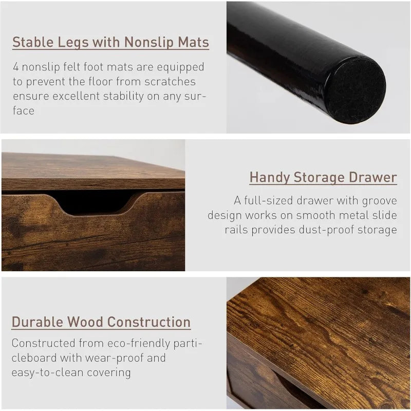 Ljustra Set of 2 Retro Nightstands Mid-Century Modern Furniture