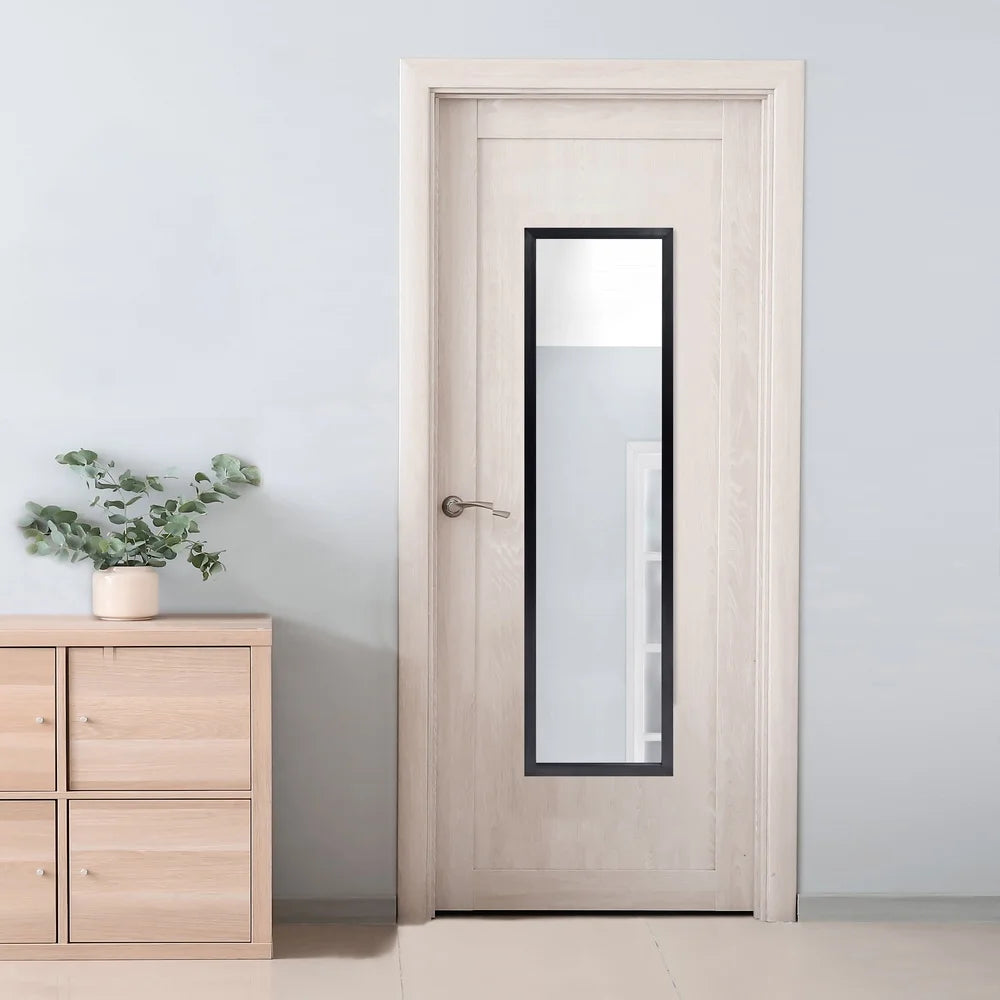 Full-Length Rectangular Black Wall Mirror 13.5 x 49.5 Inch Stylish Decor