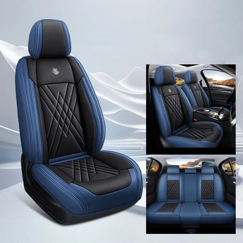 5-Seats Car Seat Cover Full Set Universal PU Leather Waterproof Protectors