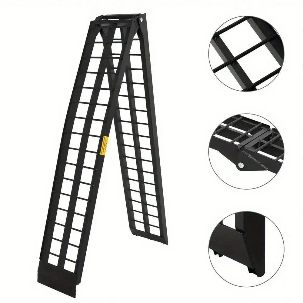 Pair of 10ft Lightweight Folding Aluminum Arch ATV Ramps 1200 lbs Capacity