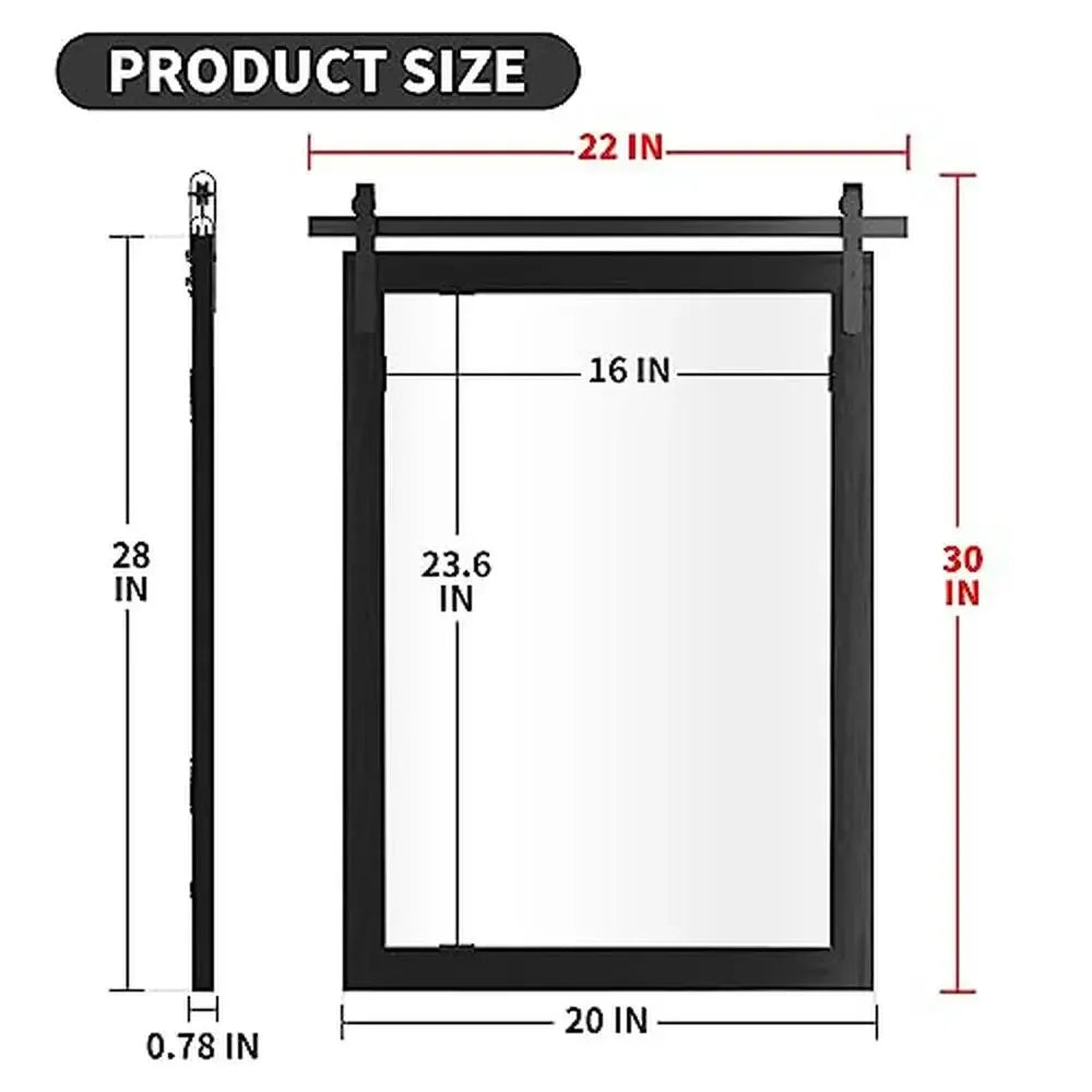 Rustic Farmhouse Wall Mirror Rectangle 22x30 Inch Wood Framed Mirror