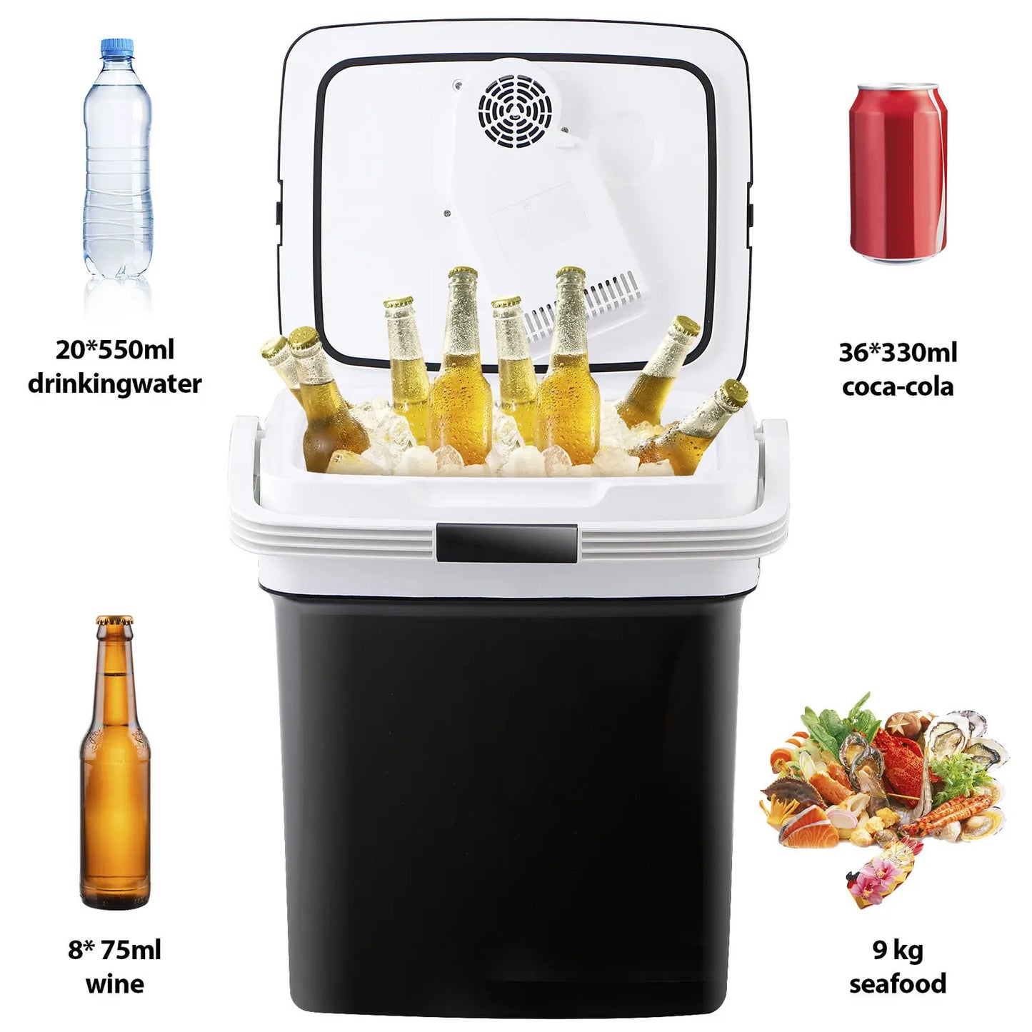 Car Fridge Electric Cooler Warmer 12V AC DC Portable 29L for Travel