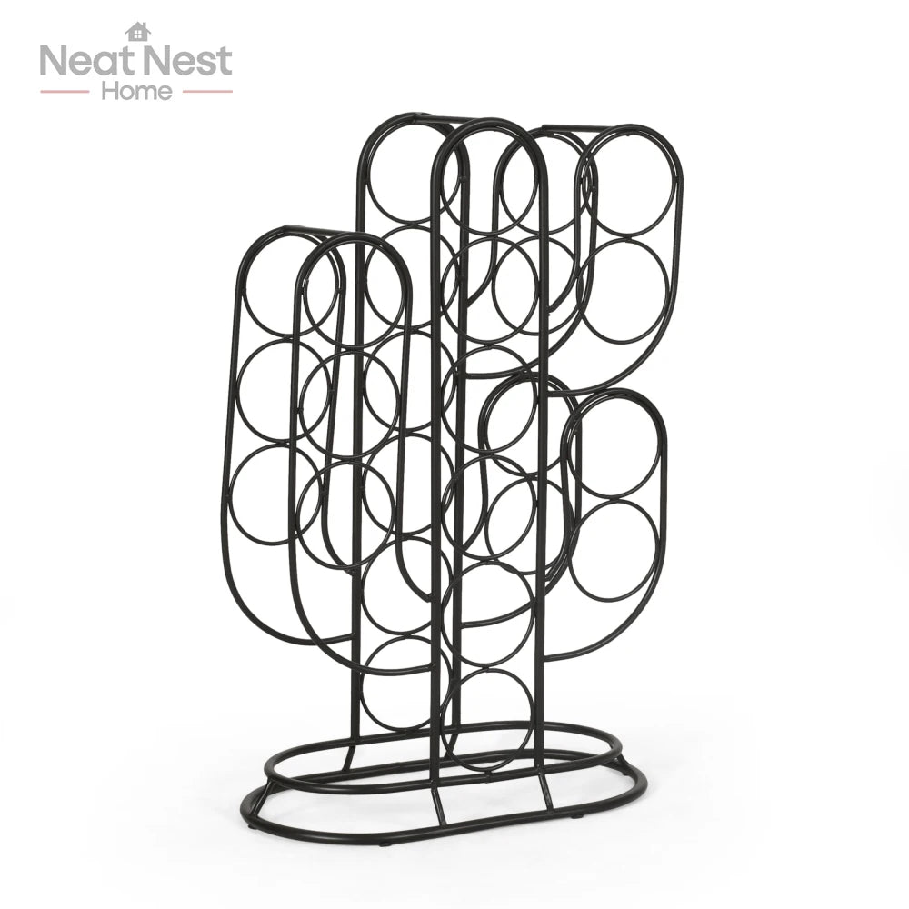Metal Wall Mount Wine Rack Modern 6-Bottle Holder for Kitchen Bar
