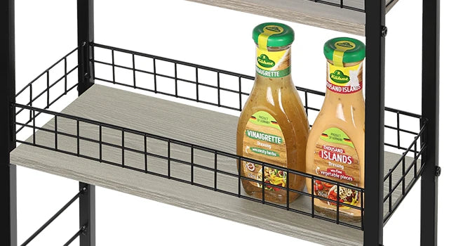 4-Tier Slim Storage Cart with Wheels Mobile Kitchen Organizer Space Saver