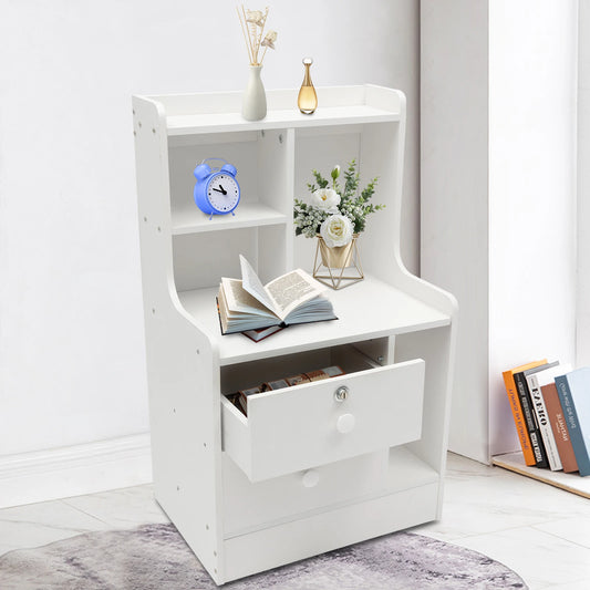 Modern Minimalist Nightstand Bedside Table with 2 Drawers Storage