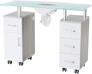 Manicure Table Nail Desk Beauty Salon Workstation with Dust Collector