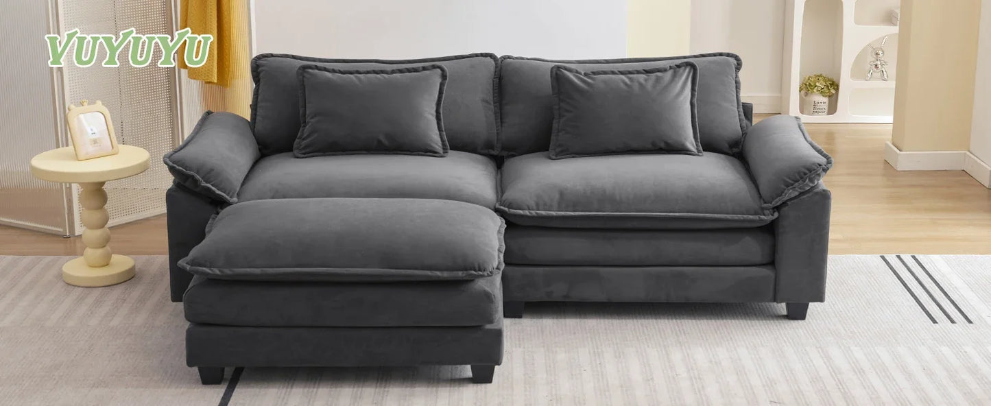 Ljustra Comfy Cloud Sectional Sofa with Pillows for Living Room