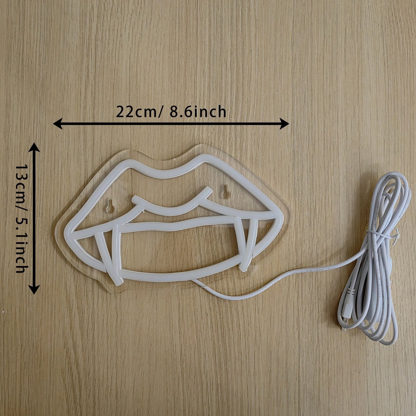Neon Vampire Teeth Lips LED Light Gothic Style Wall Decoration
