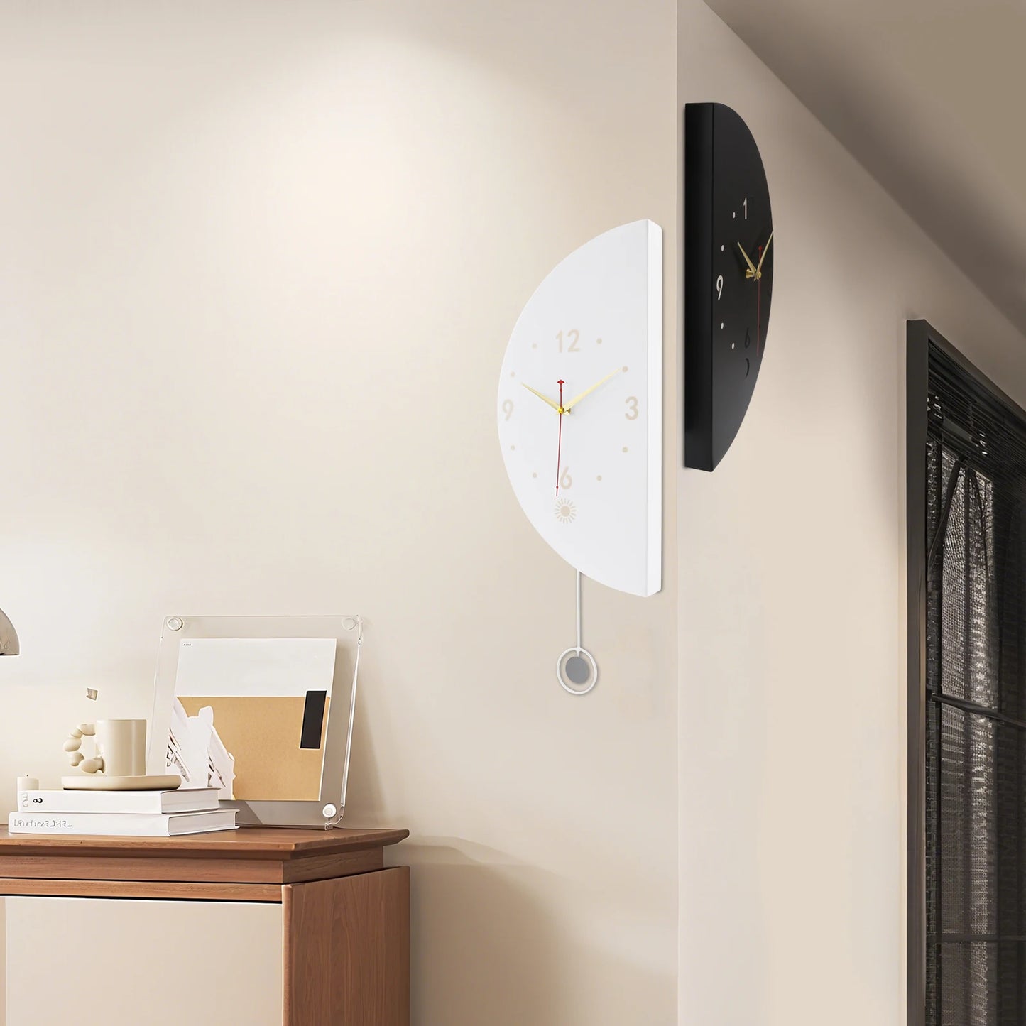 Double Sided Wall Clock 18 Inch Modern Battery Operated Decorative Clock