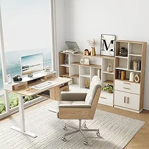 Ljustra Standing Desk with 2 Bookcases Home Office Furniture Set