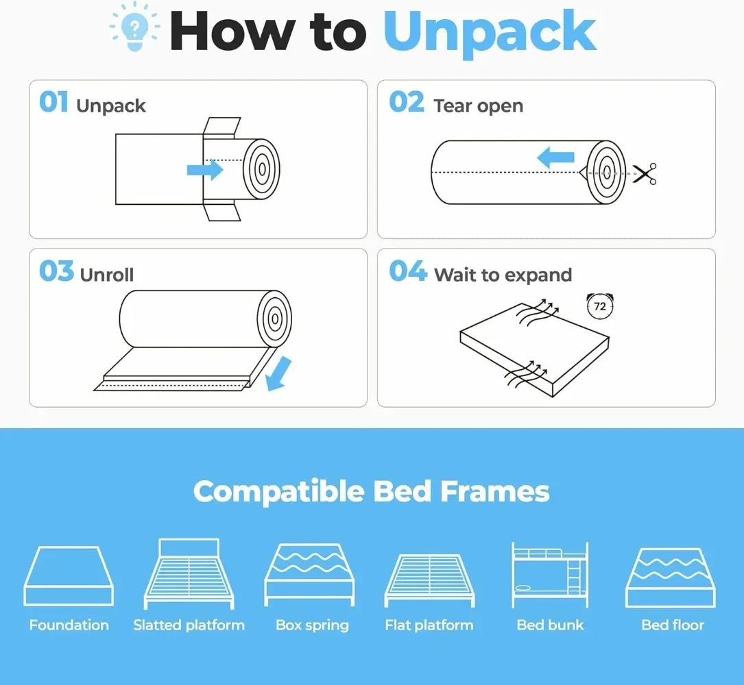 Ljustra 8 Inch Twin Cooling Gel Memory Foam Mattress Medium Firm