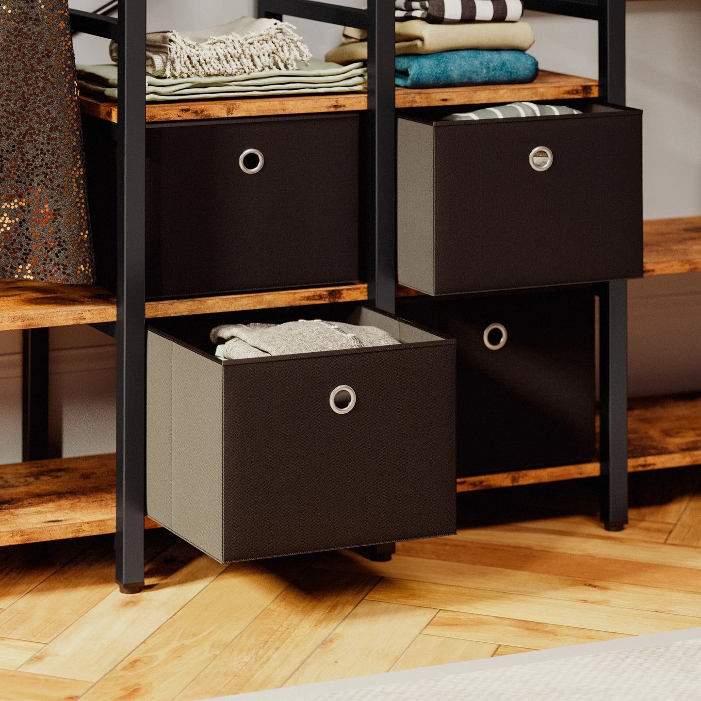 Ljustra Heavy Duty Garment Rack Organizer with Shelves and Hooks