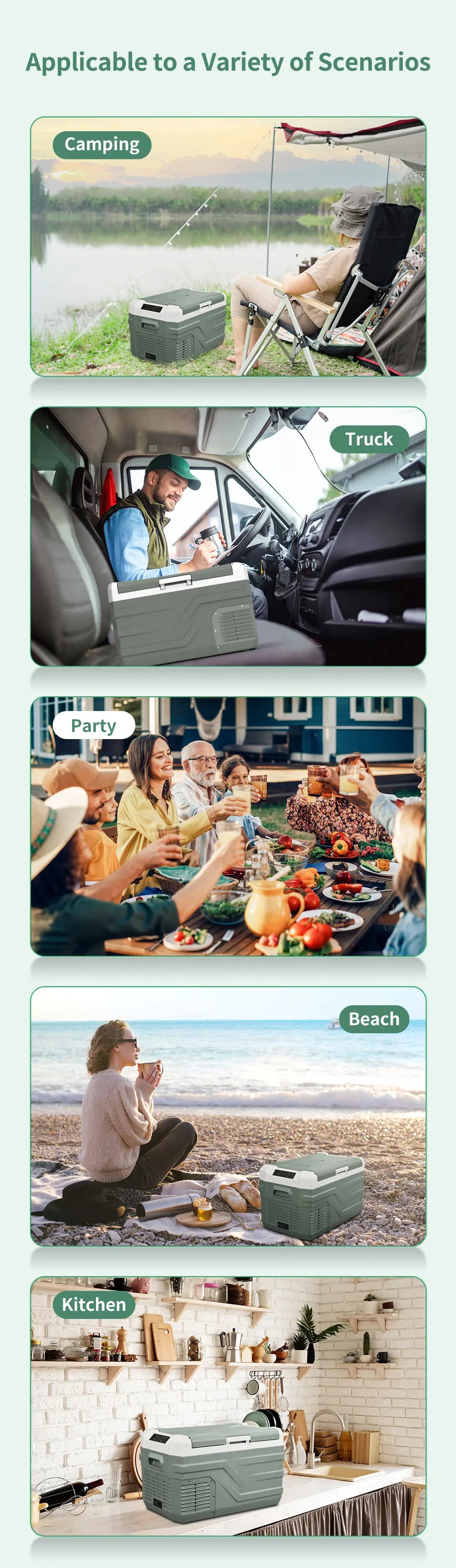 Ljustra Portable Car Refrigerator 25L 35L 45L 12V Compressor Freezer