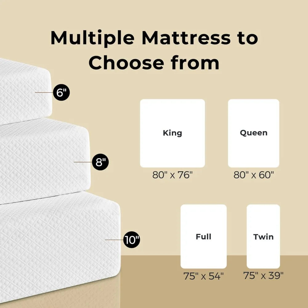 Ljustra Twin Gel Memory Foam Mattress with Waterproof Protector 8 Inch