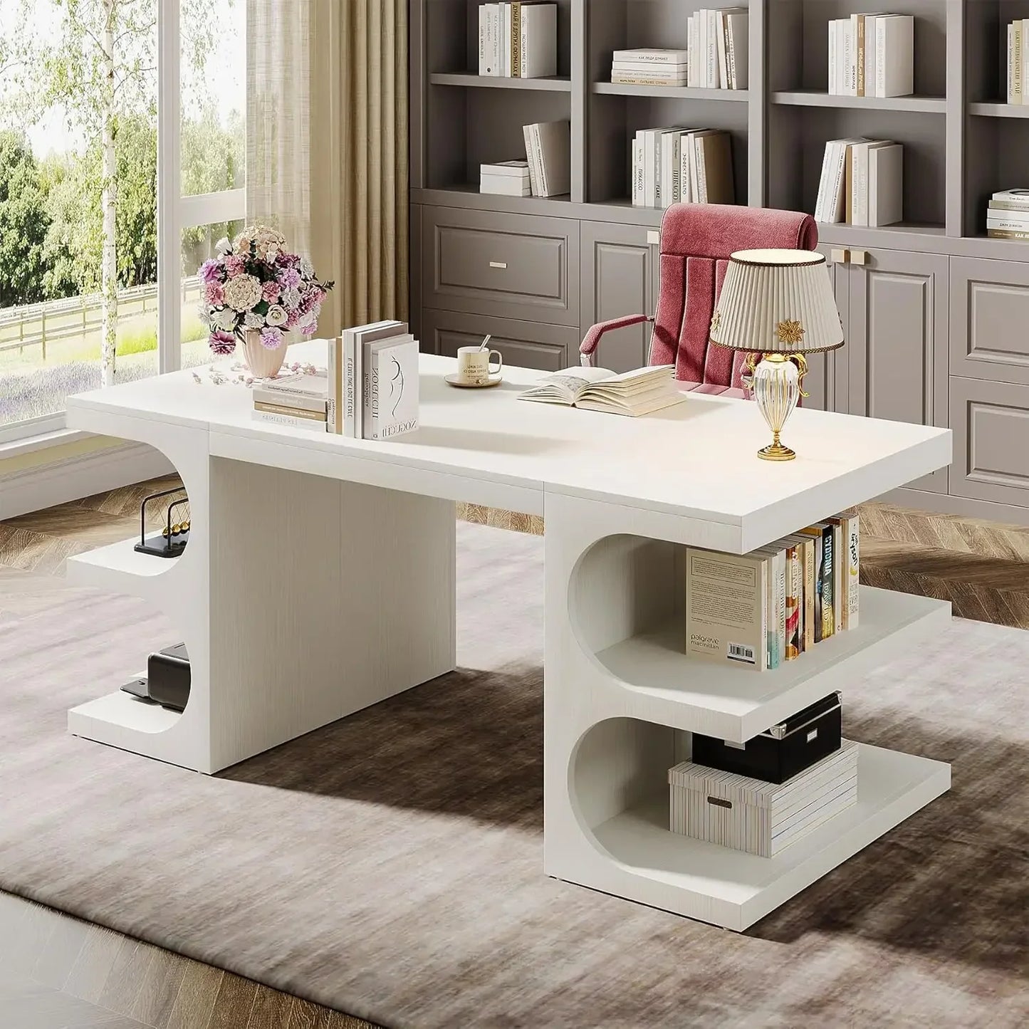 62 Inch Executive Office Desk Large Computer Desk Writing Table