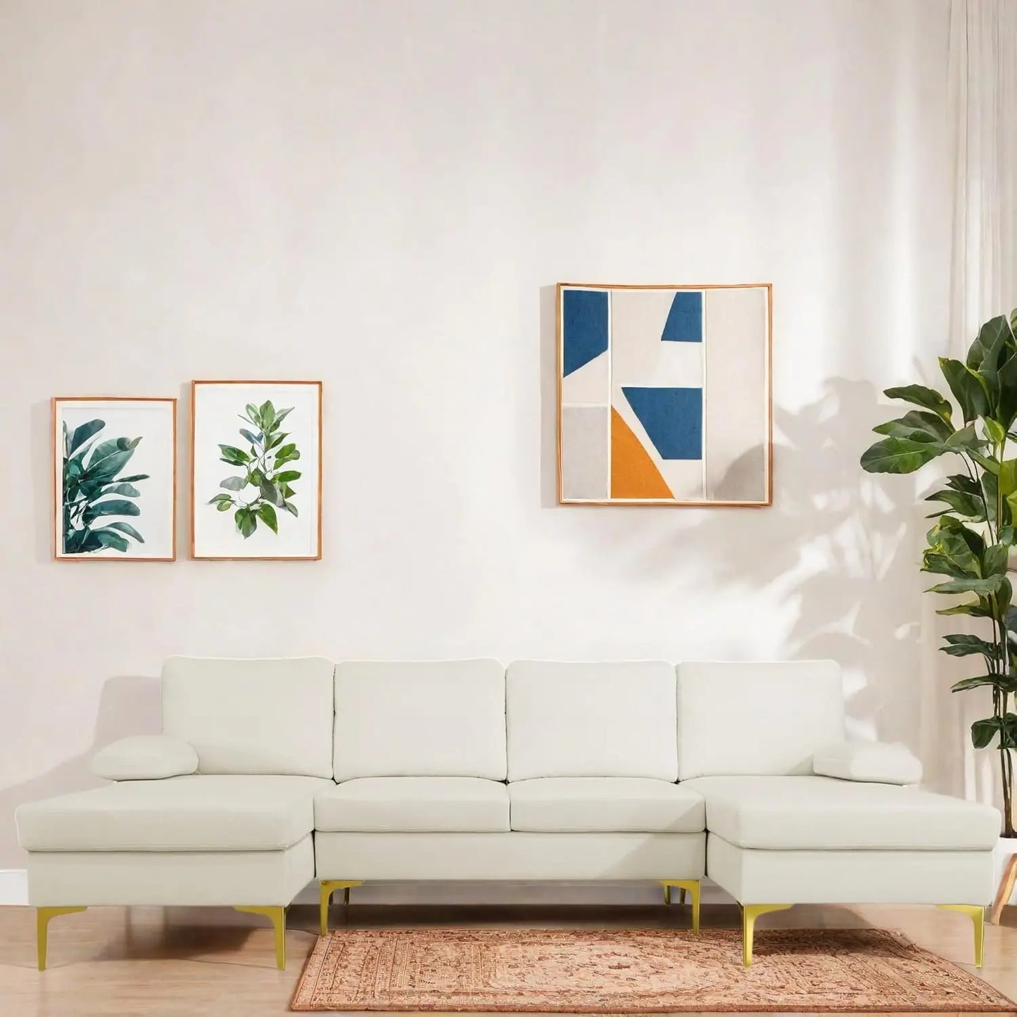 Ljustra Modular Sectional Sofa 4 Seat Convertible Couch Living Room