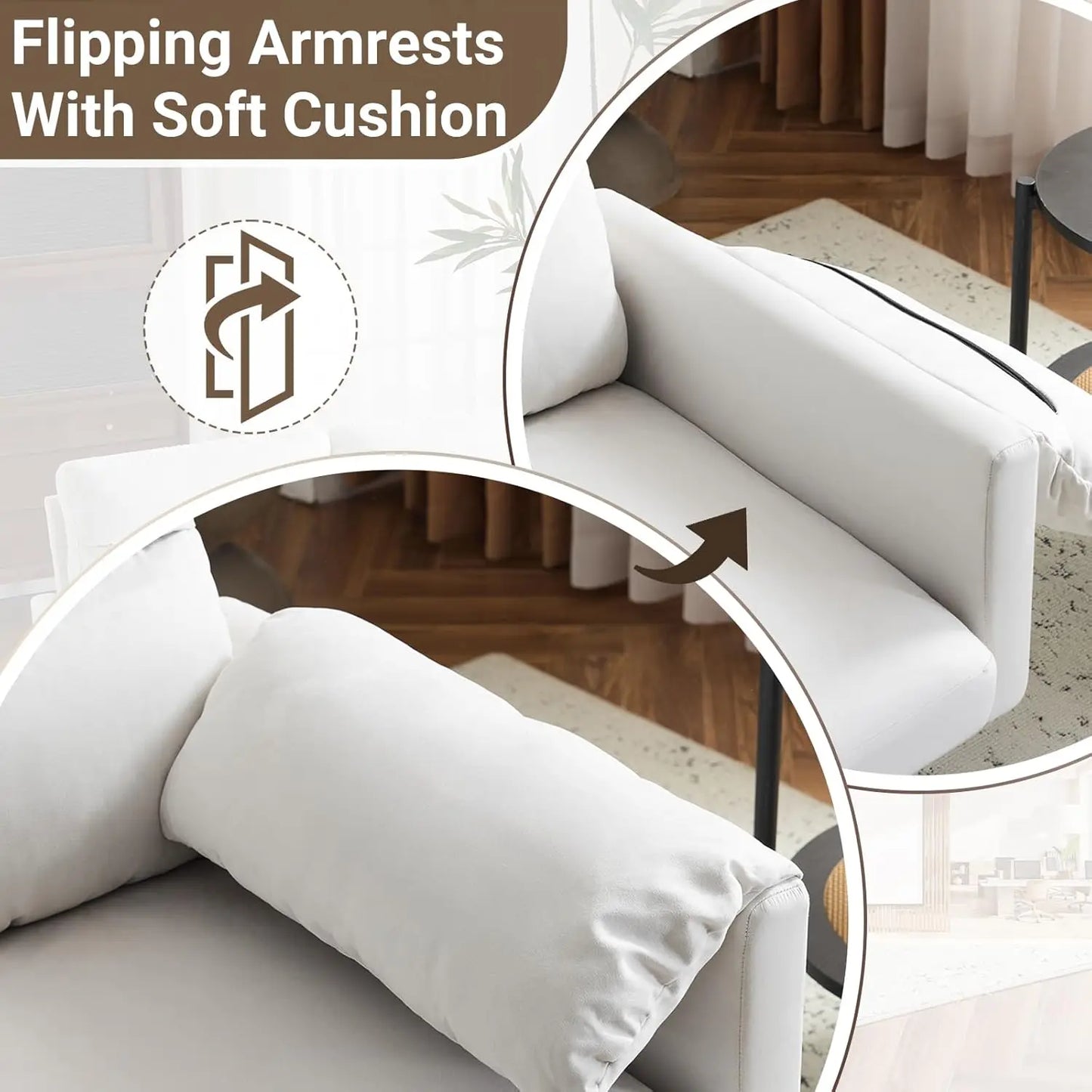 Ljustra Mini Loveseat Sofa Couch Small Space Comfy Seating 48.8"