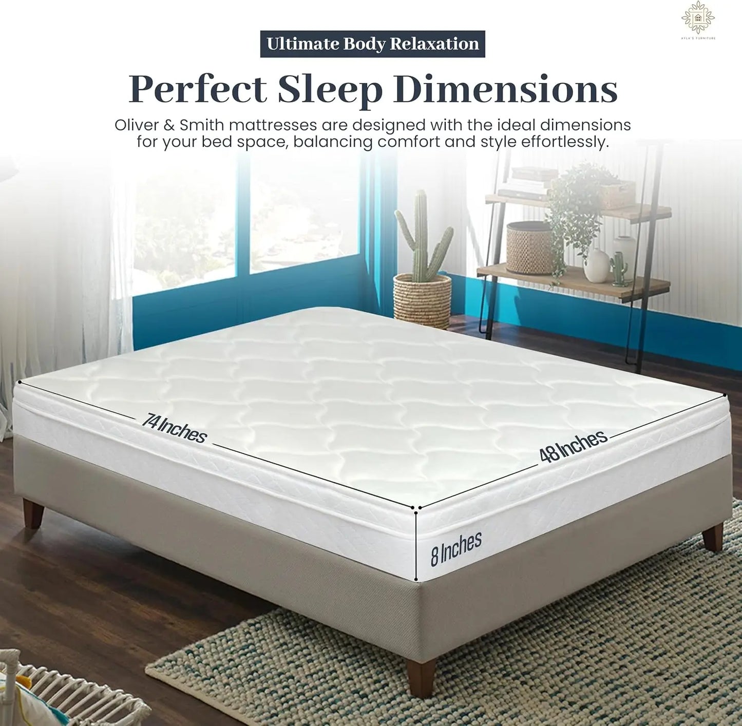 Ljustra 8 Inch Hybrid Full Size Mattress High Density Comfort Cold Foam