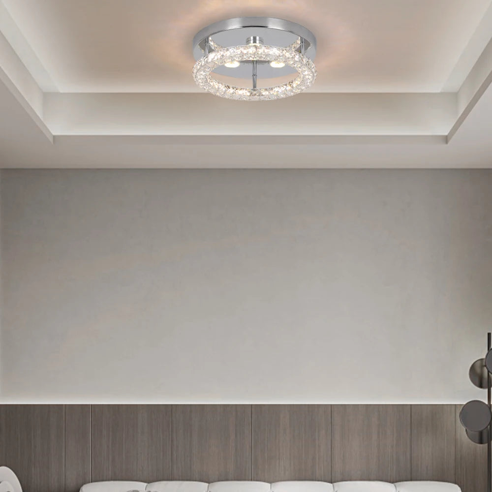 Modern Crystal Chandelier Ceiling Lamp LED Dimmable Pendant Light