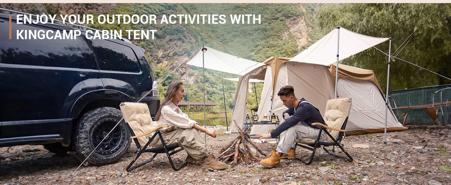 KingCamp Quick-open Tunnel Tent with Awning for Camping Hiking Outdoors