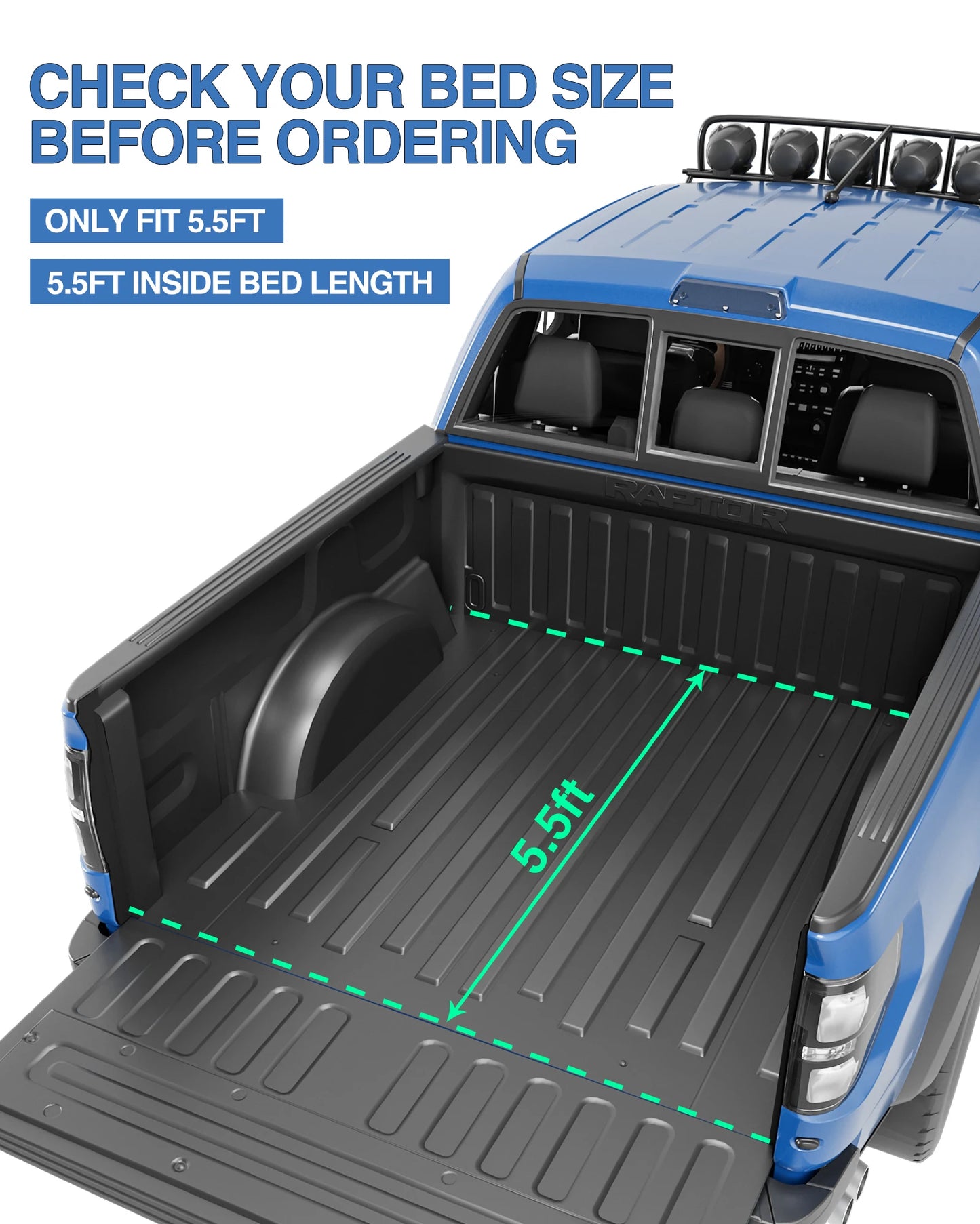 5.5ft Soft Roll-up Tonneau Cover for 2004-2023 Ford F-150 Truck Bed