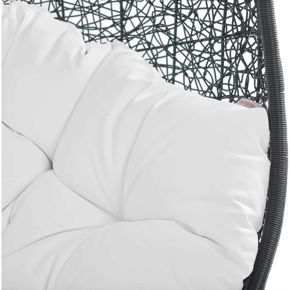 Ljustra Outdoor Patio Wicker Rattan Swing Chair with Stand