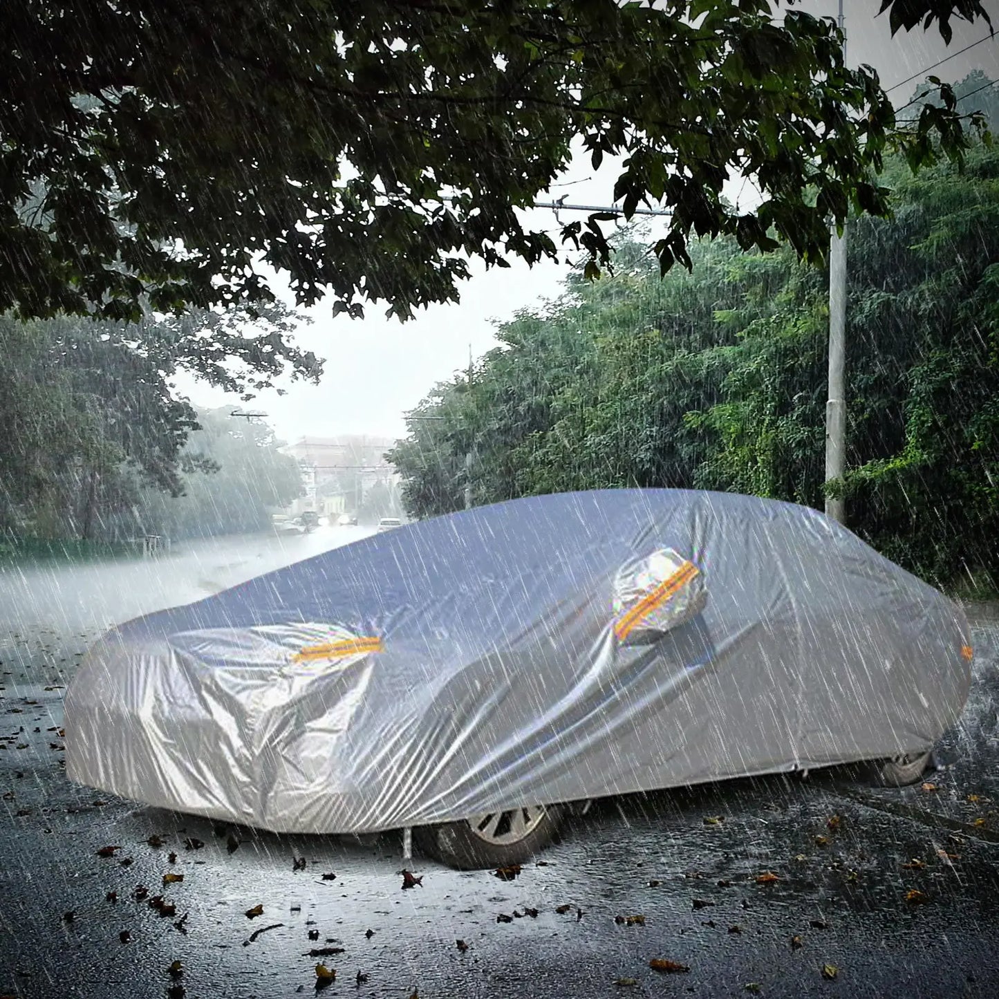 Ljustra Car Cover Outdoor Sun Protection UV Dust Heat Insulation 4 Seasons