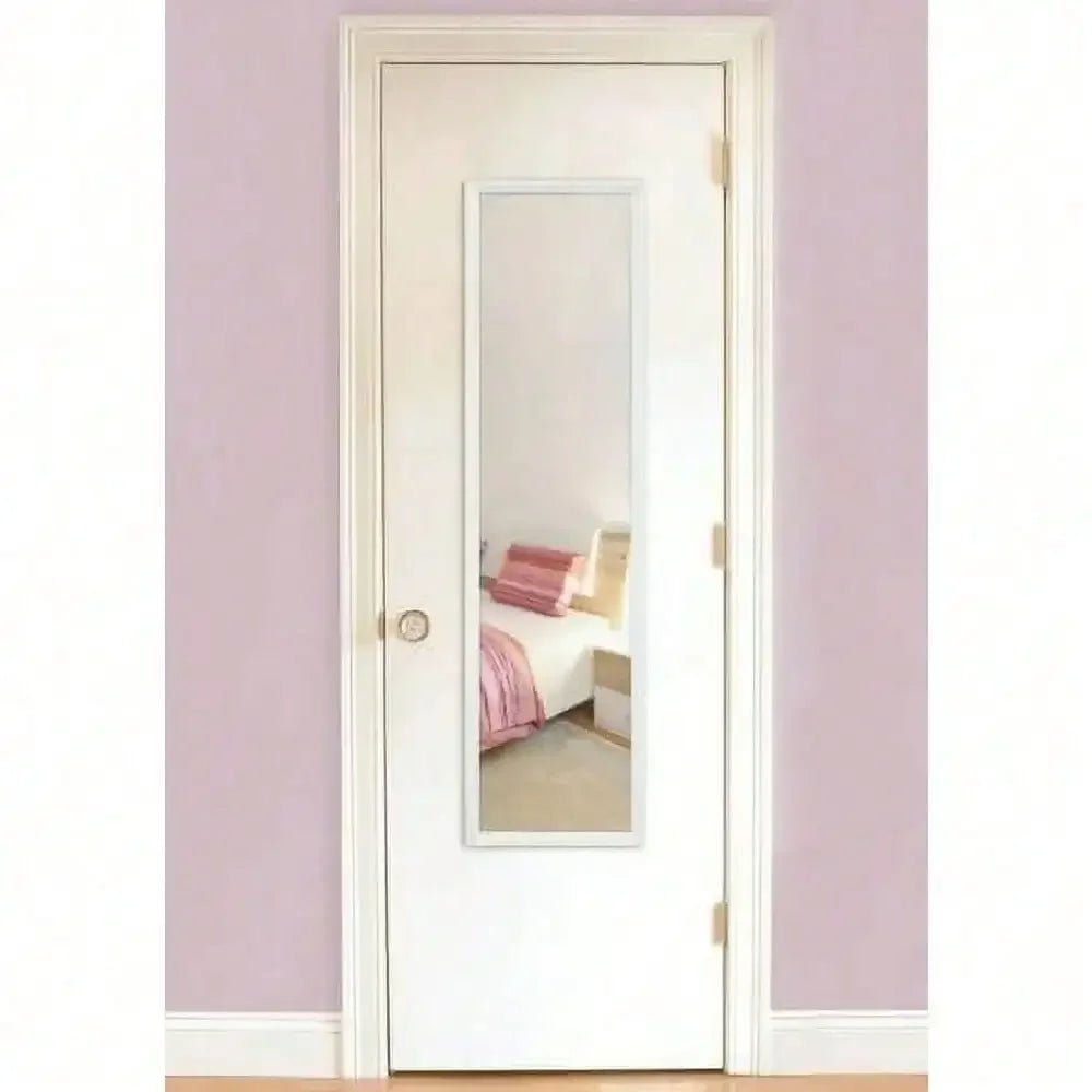 Stylish 13x49 Full Length Over Door Mirror Wall Mount White Frame