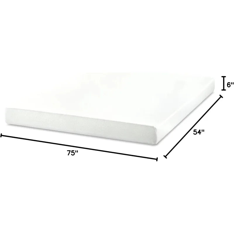 Ljustra 6 Inch Green Tea Memory Foam Mattress Full Fiberglass Free Medium Firm